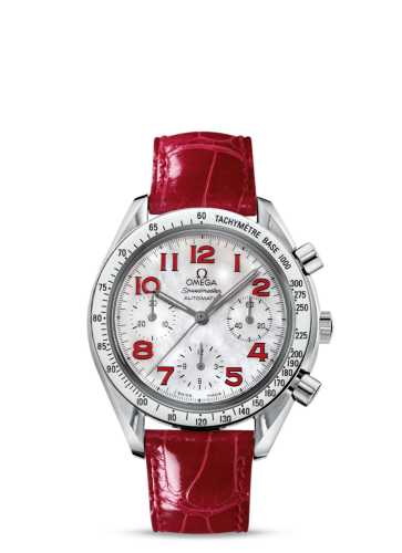 Omega Speedmaster Reduced Ladies Stainless Steel / MOP / Red